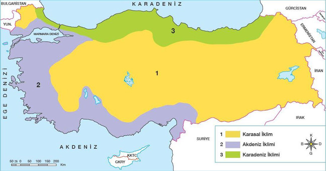 Türkiyenin iklim haritası